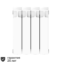 Радиатор секционный Rifar Monolit 350/100 биметалл 4 секции боковое подключение цвет белый