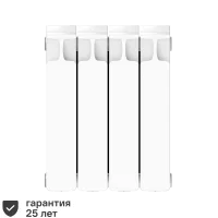 Радиатор секционный Rifar Monolit 350/100 биметалл 4 секции боковое подключение цвет белый