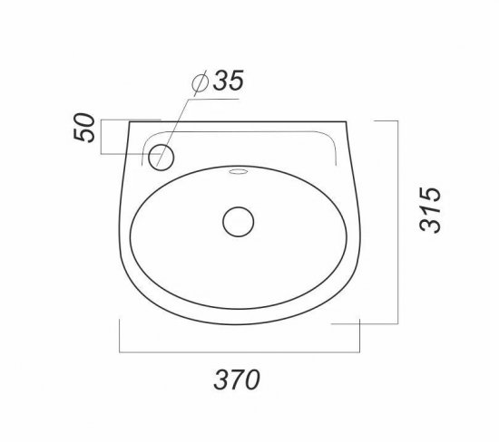 Мини-раковина Sanita Лада, фарфор 36 см, цвет белый