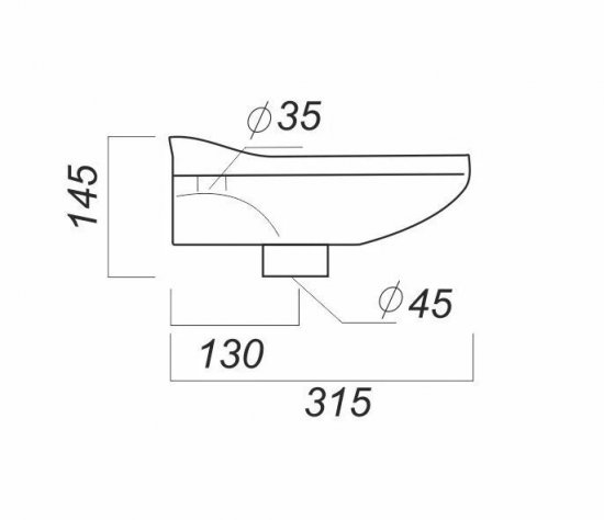 Мини-раковина Sanita Лада, фарфор 36 см, цвет белый