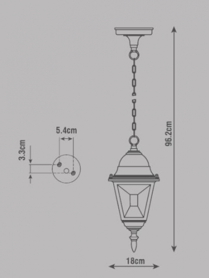 Светильник уличный подвесной Inspire Chester 1xE27x100 Вт декоративное стекло IP44