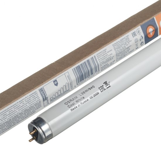 Лампа люминесцентная Osram G13 T8 36 Вт 4000К нейтральный свет трубка 1200 мм (25 шт.) (63328/959812)