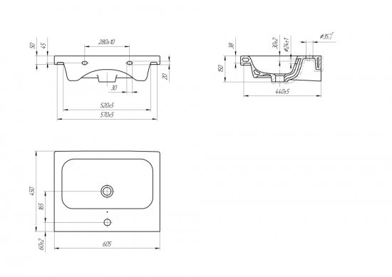 Раковина Cersanit Colour керамика 60 см цвет белый