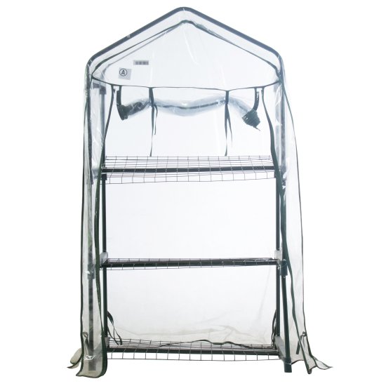 Стеллаж-минитеплица для рассады 3 полки 69x49x125 см сталь/ПВХ