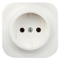 Розетка без заземления - Legrand Quteo - без шторок IP20 16А 250В винтовые зажимы накладной монтаж - белый