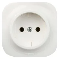 Розетка без заземления - Legrand Quteo - без шторок IP20 16А 250В винтовые зажимы накладной монтаж - белый