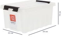 Контейнер Rox Box 34x23x16 см 8 л пластик с крышкой цвет прозрачный