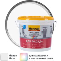 Краска фасадная Marshall Maestro матовая цвет белый база BW 4.5 л