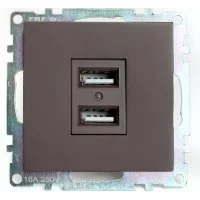 2-местная USB розетка STEKKER R GLS10-7115-04 серия Катрин