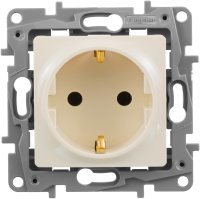 Розетка с заземлением - Legrand Etika - без шторок 16А 250В винтовые зажимы - слоновая кость