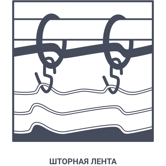 Тюль на ленте для кухни 140x180 см вуаль цвет белый