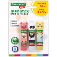 Клей-карандаш BRAUBERG Kids