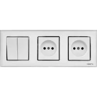 Двухклавишный выключатель + розетки Vesta Electric Комплект-3