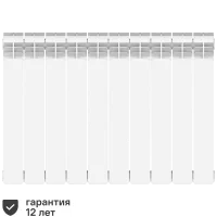 Радиатор секционный Equation Aluminium 500/90 10 секций боковое подключение алюминий белый