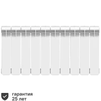 Радиатор секционный Equation Bimetal 350/90 10 секций боковое подключение биметалл белый