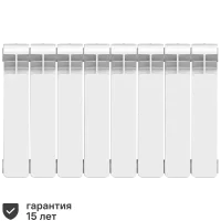Радиатор секционный Equation Bimetal 350/90 8 секций боковое подключение биметалл белый