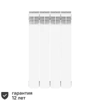Радиатор секционный Equation Aluminium 500/90 4 секции боковое подключение алюминий белый