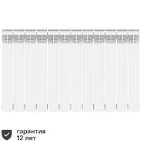 Радиатор секционный Equation Aluminium 500/90 12 секций боковое подключение алюминий белый
