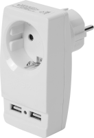 Разветвитель Эра SP-1e 1 розетка с заземлением 16 А 2 USB 2.1 А цвет белый