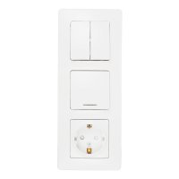Блок выключатель и розетка Systeme Electric Blanca двухклавишный встраиваемый белый с подсветкой (BLNBS101211)