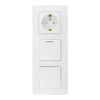 Блок выключатель и розетка Systeme Electric Blanca одноклавишный встраиваемый белый с подсветкой (BLNBS101111)