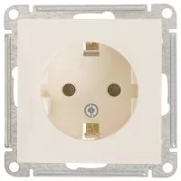 Розетка встраиваемая Systeme Electric W59 с заземлением, цвет слоновая кость