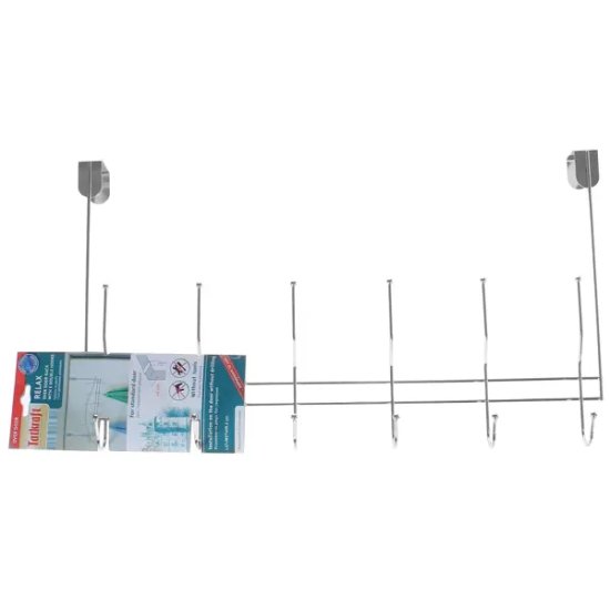 Планка надверная Tatkraft 6 двойных крючков сталь цвет хром