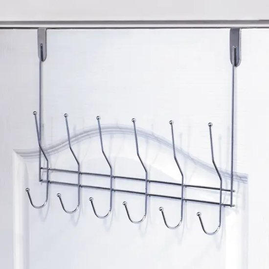 Планка надверная Tatkraft 6 двойных крючков сталь цвет хром