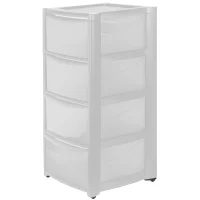 Комод на колесах 4 ящика 39x78.5x37 см пластик цвет прозрачный