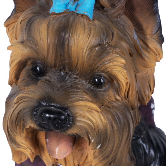 Фигура садовая «Собака Йорк с щенками» h30 см