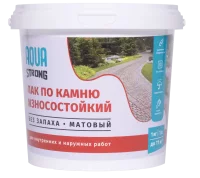 Лак по камню Aquastrong износостойкий матовый прозрачный 1.0 кг