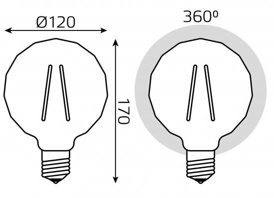 Лампа светодиодная Gauss Filament Carat E27 4 Вт 380 Лм свет тёплый белый