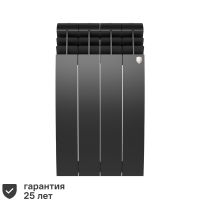 Радиатор секционный Royal Thermo Biliner 500/87 4 секции боковое подключение биметалл черный