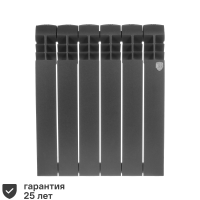 Радиатор секционный Royal Thermo Biliner 500/87 6 секций боковое подключение биметалл черный