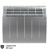 Радиатор секционный Royal Thermo Biliner 500/87 6 секций боковое подключение биметалл серый