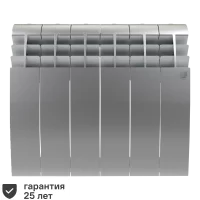 Радиатор секционный Royal Thermo Biliner 500/87 6 секций боковое подключение биметалл серый