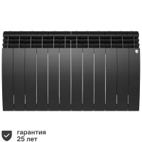 Радиатор секционный Royal Thermo Biliner 500/87 12 секций боковое подключение биметалл черный