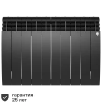 Радиатор секционный Royal Thermo Biliner 500/87 10 секций боковое подключение биметалл черный