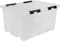 Контейнер Rox Box 74x57x41 см 120 л полипропилен с крышкой и роликами цвет прозрачный