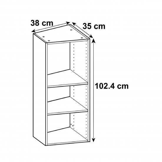 Каркас навесной скошенный Delinia ID 38x102.4x35 см ЛДСП цвет белый