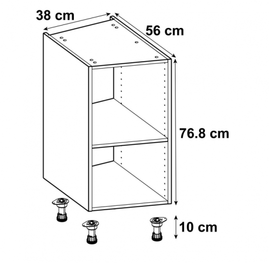 Каркас напольный скошенный Delinia ID 38x76.8x56 см ЛДСП цвет белый