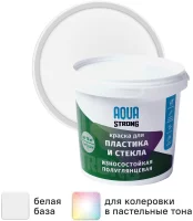 Краска для пластика и стекла Aquastrong полуглянцевая цвет белый 1 кг
