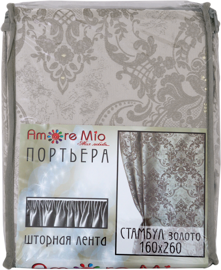 Штора на ленте Стамбул 160x260 см полиэстер цвет кофейный