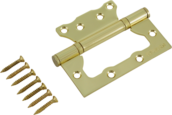 Петля без врезки N100500/2BB-PB/BL 100x75x2.5 мм сталь цвет золото