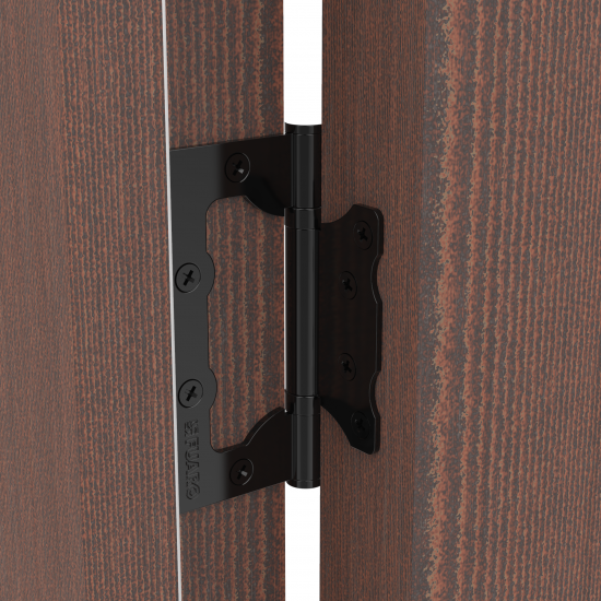 Петля без врезки N100500/2BB-BN/BL 100x75x2.5 мм сталь цвет глянцевый чёрный