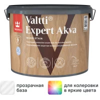 Антисептик защитно-декоративный Tikkurila Valtti Expert Akva полуматовый база EP бесцветный 9 л