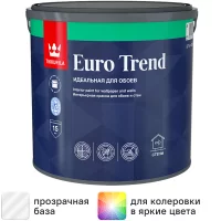 Краска для стен и обоев Tikkurila Euro Trend моющаяся матовая прозрачная база C 2.7 л