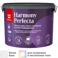 Краска для стен и потолков Tikkurila Perfecta моющаяся матовая цвет белый база А 9 л