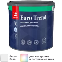 Краска для стен и потолков Tikkurila Euro Trend моющаяся матовая цвет белый база А 2.7 л