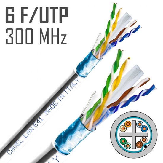 Интернет-кабель (витая пара) FTP CAT6 LAN 641 4х2х0,57 мм экранированный Cavel